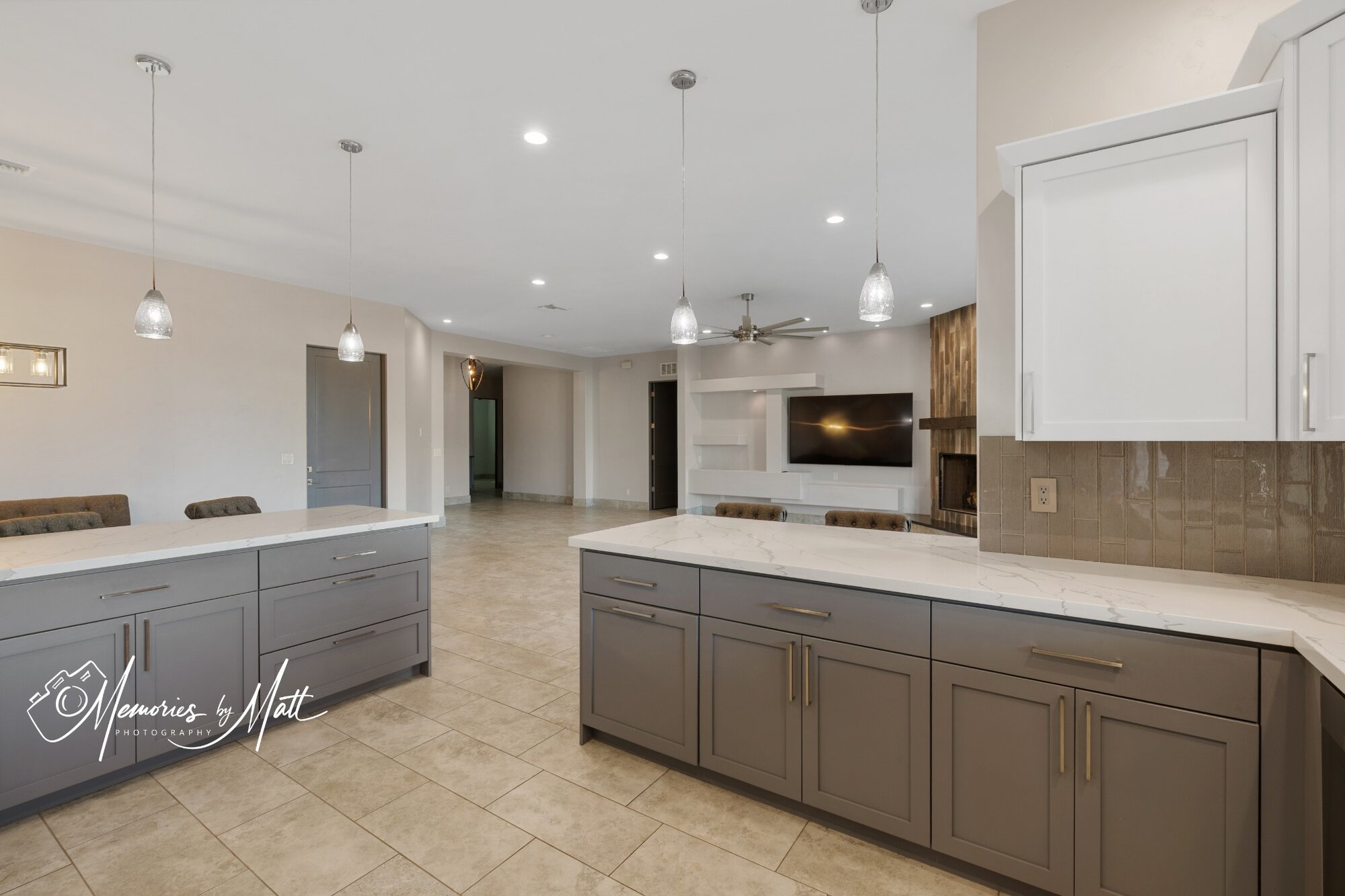 Virtually staged kitchen interior photography